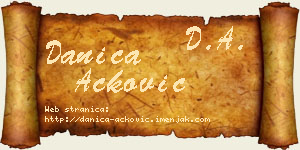 Danica Acković vizit kartica